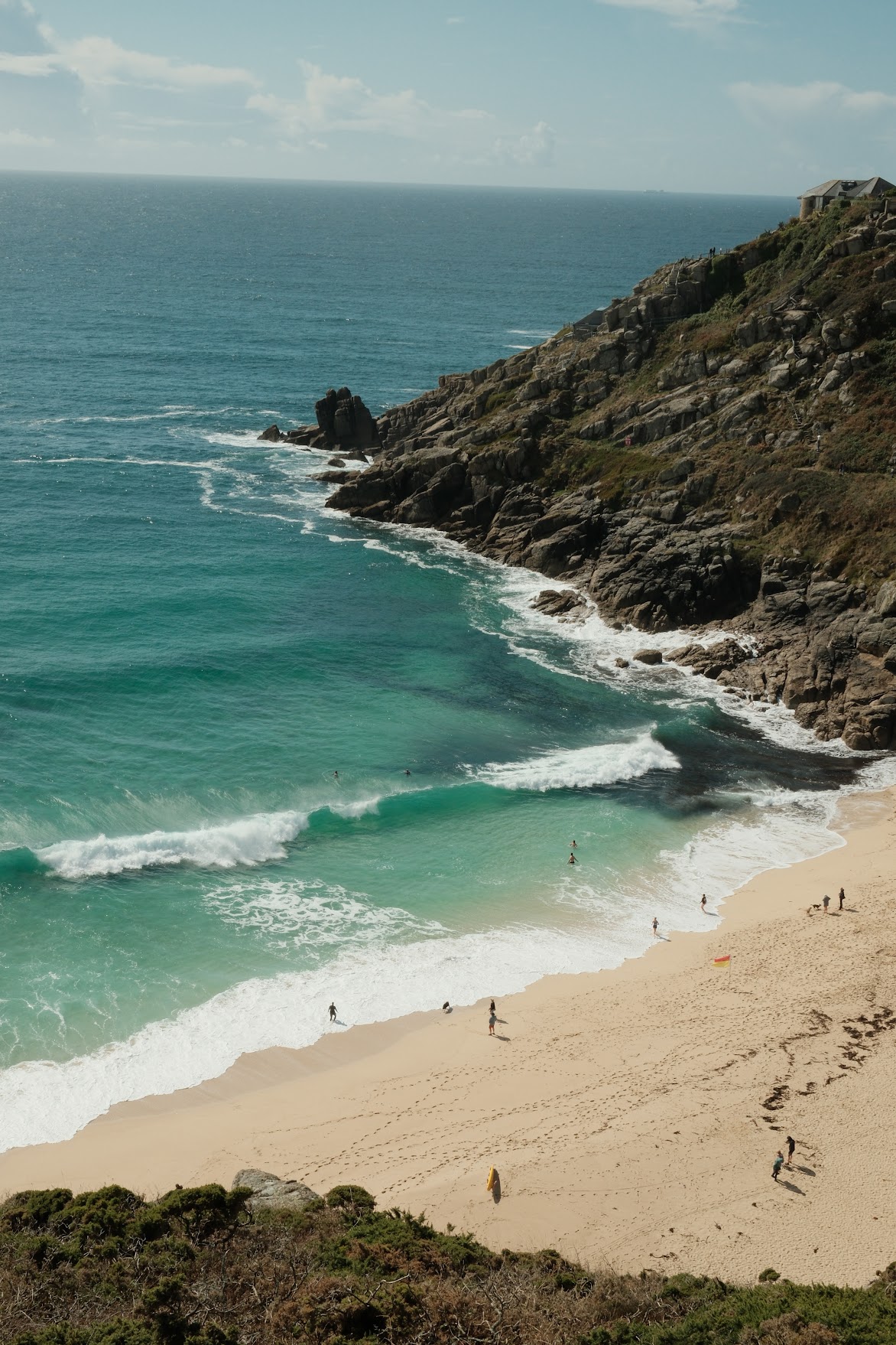 The beach at Porthcurno